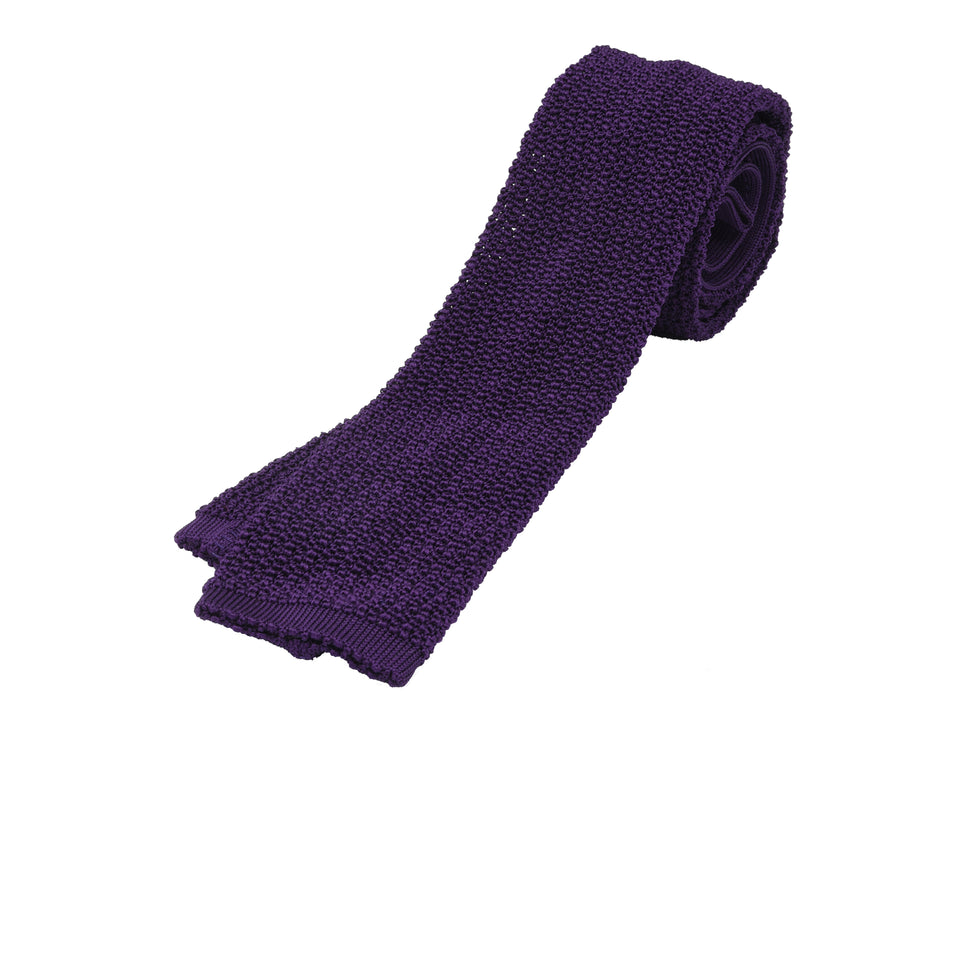 Orange Label | knit silk tie, purple_full