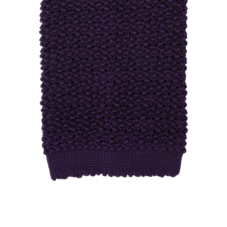 Orange Label | knit silk tie, purple_tip