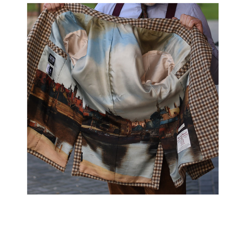 Amidé Hadelin | Johannes Vermeer silk lining panel 'View of Delft'_full