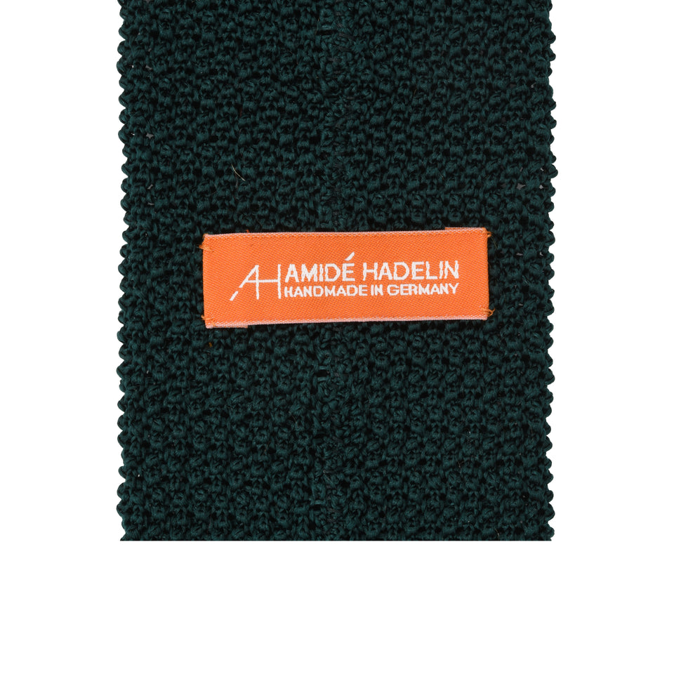 Orange Label | knit silk tie, forest green_back