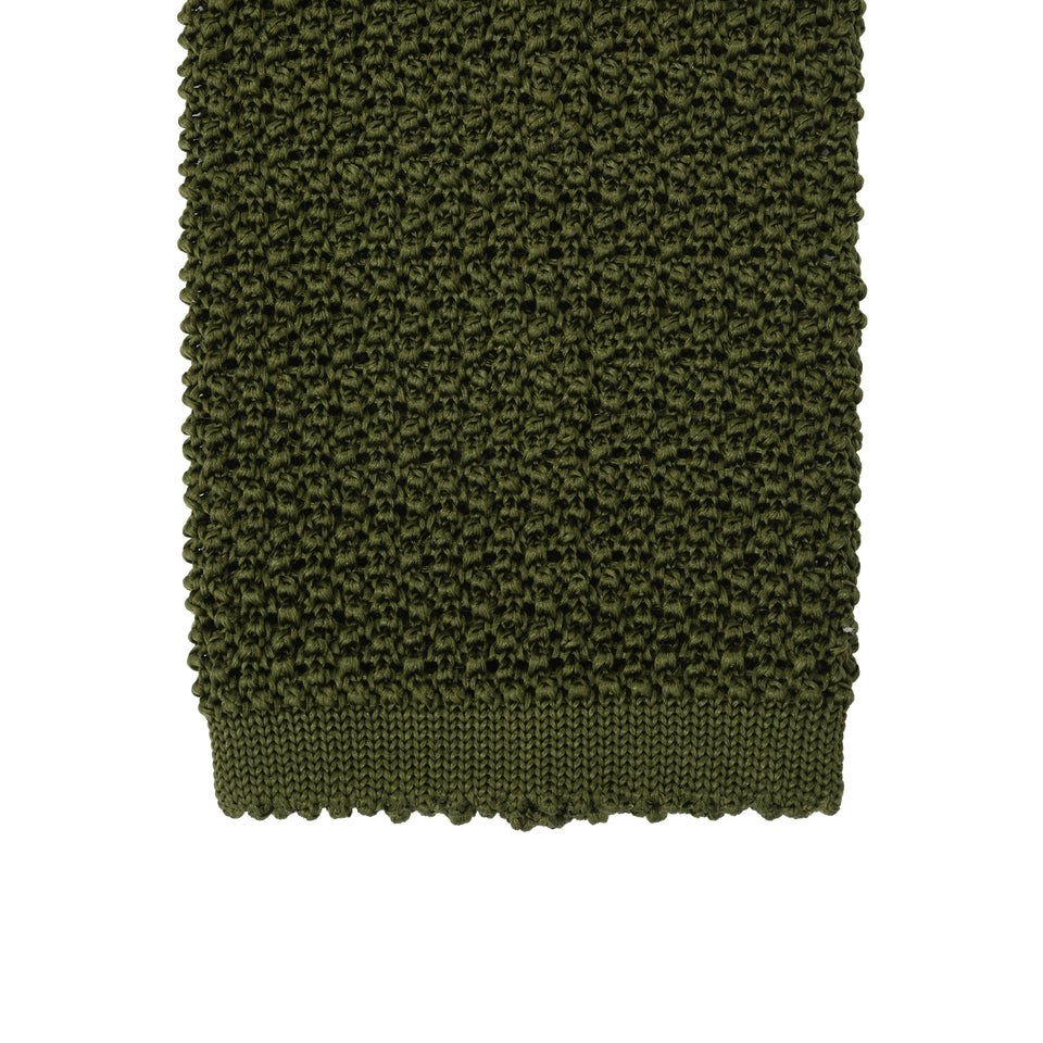 Orange Label | knit silk tie, olive_tip