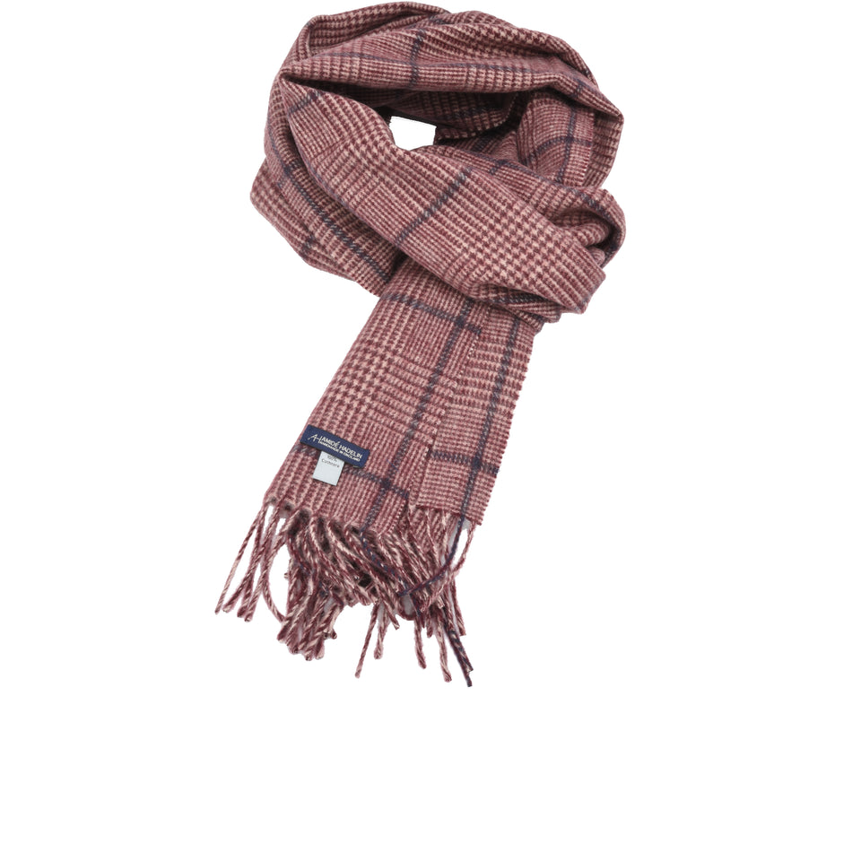 Amidé Hadelin | Cashmere PoW check scarf, cream/crimson/blue_full