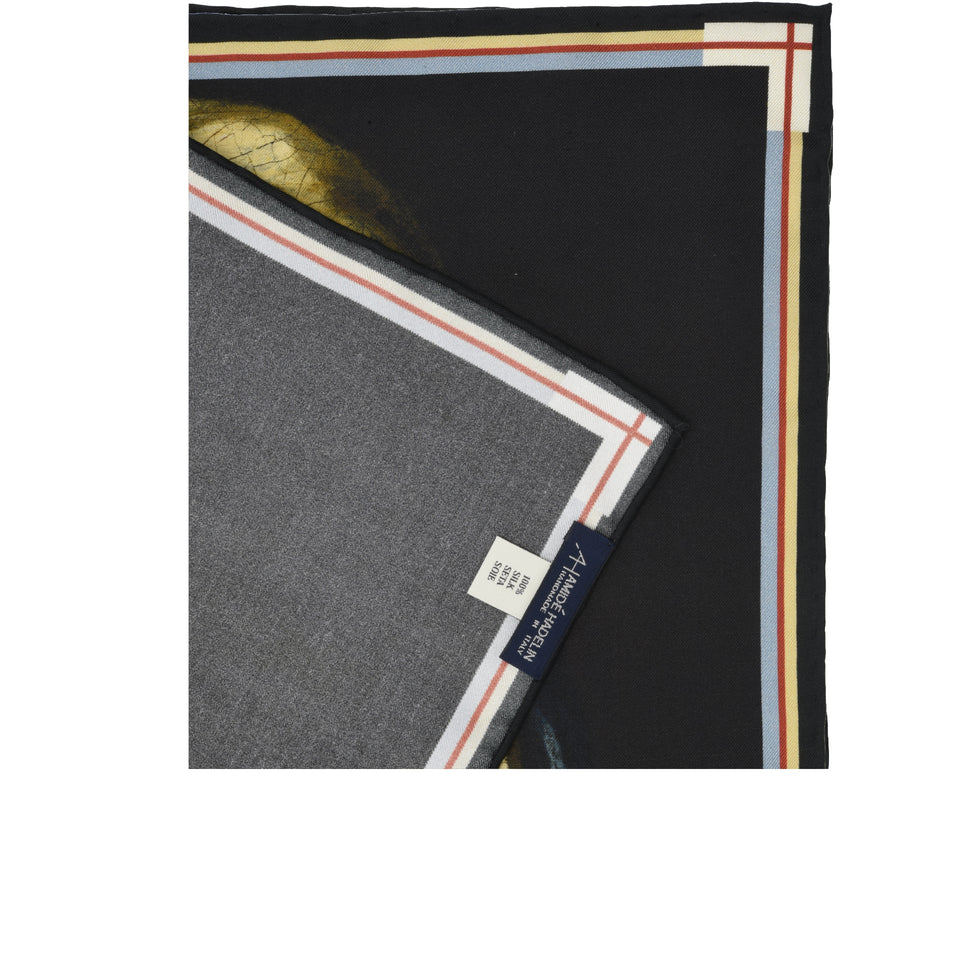 Amidé Hadelin | Johannes Vermeer pocket square 'Girl with a Pearl Earring'_back