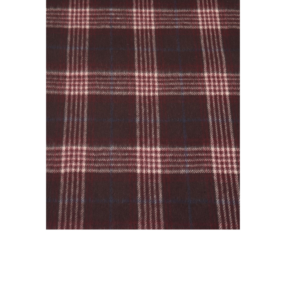 Amidé Hadelin | Cashmere house check scarf, burgundy/cream/navy_pattern