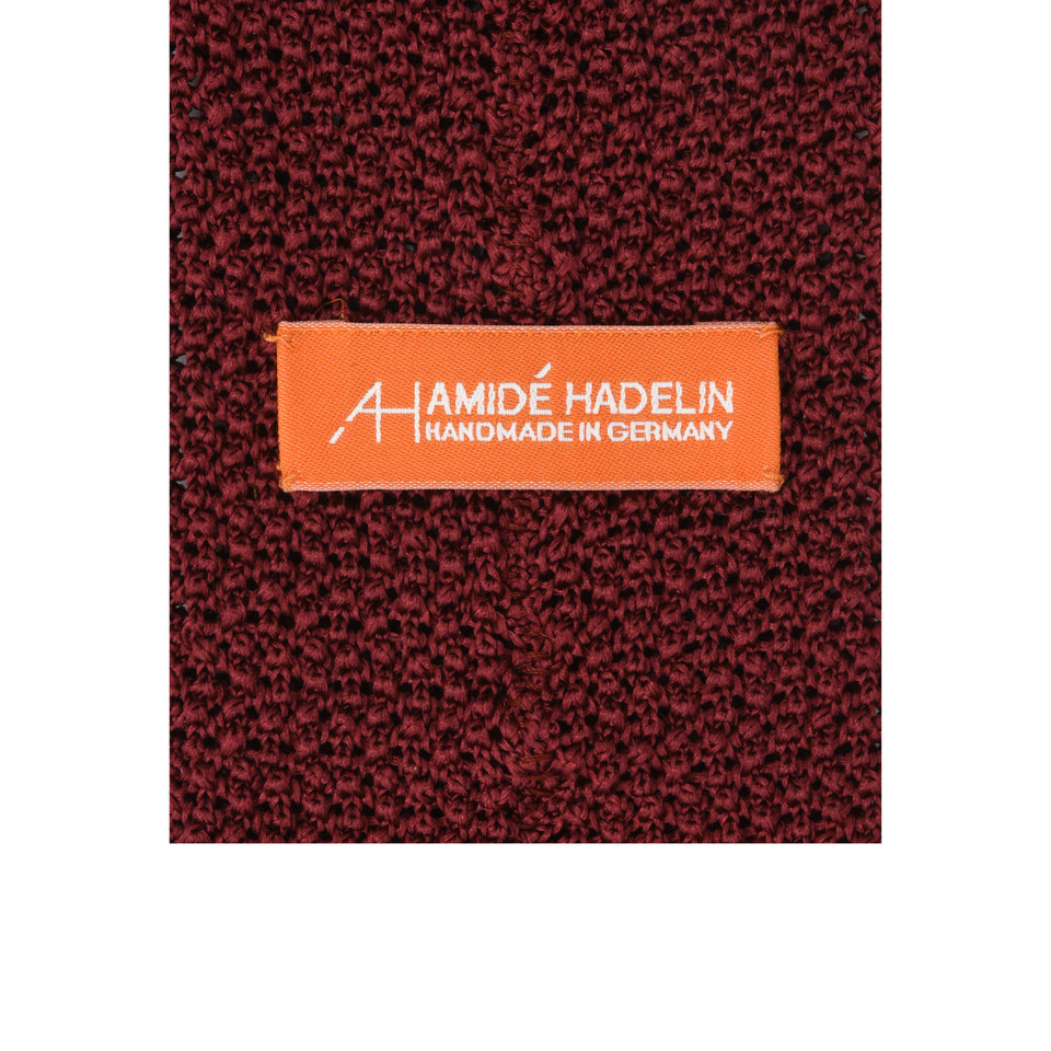 Orange Label | knit silk tie, burgundy_back