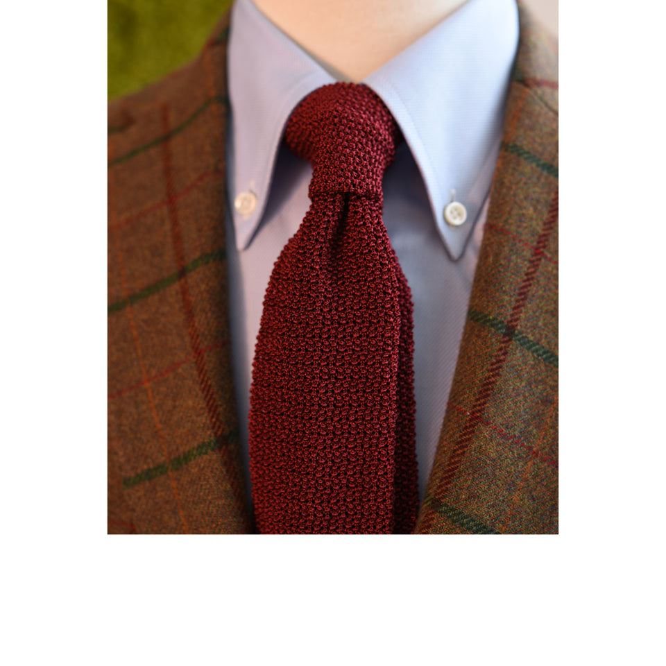 Orange Label | knit silk tie, burgundy_styled
