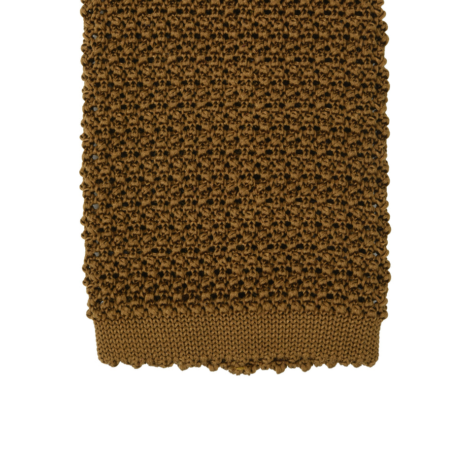 Orange Label | knit silk tie, light brown_tip
