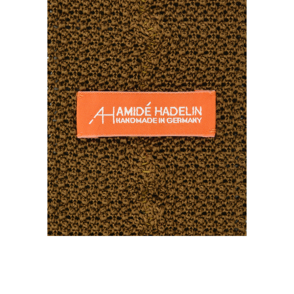 Orange Label | knit silk tie, light brown_back
