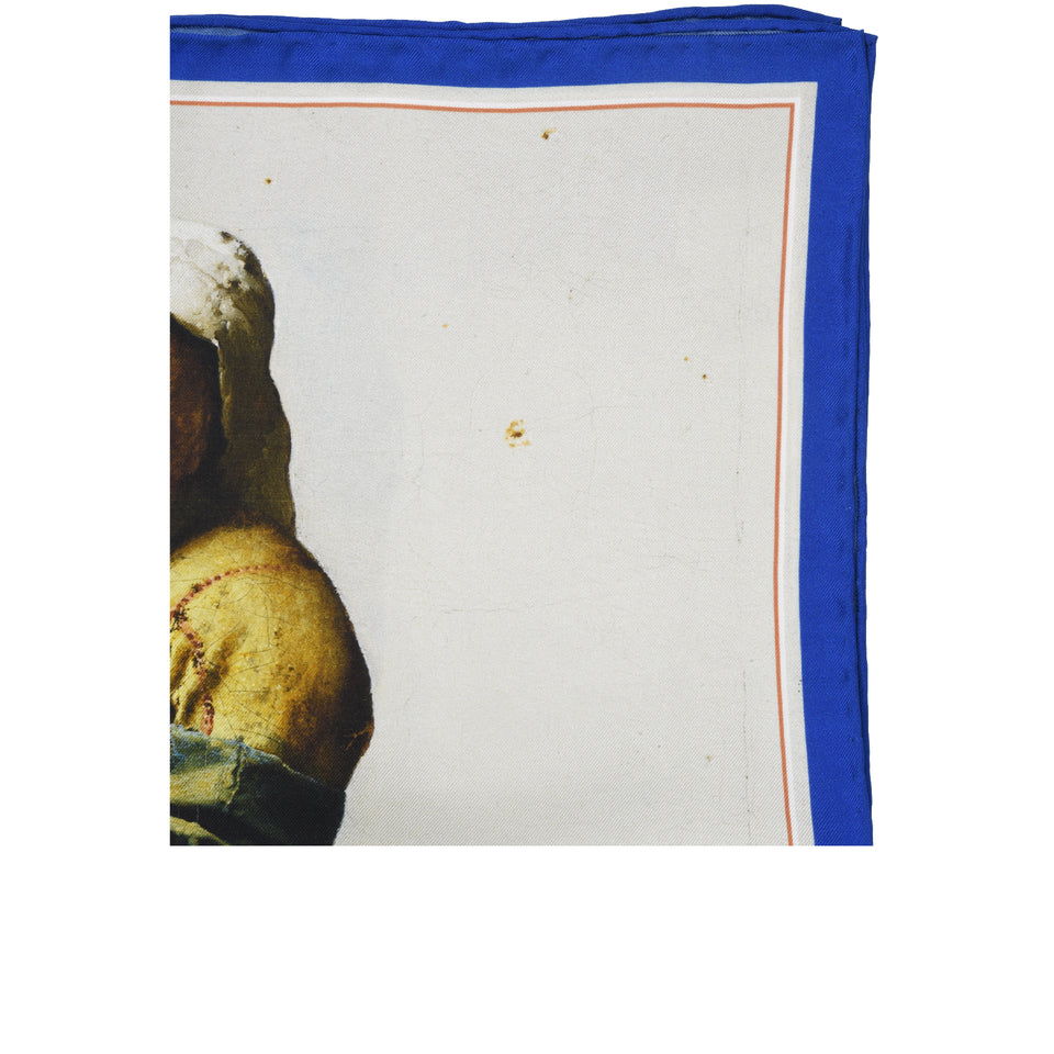 Amidé Hadelin | Johannes Vermeer pocket square 'The Milkmaid'_top