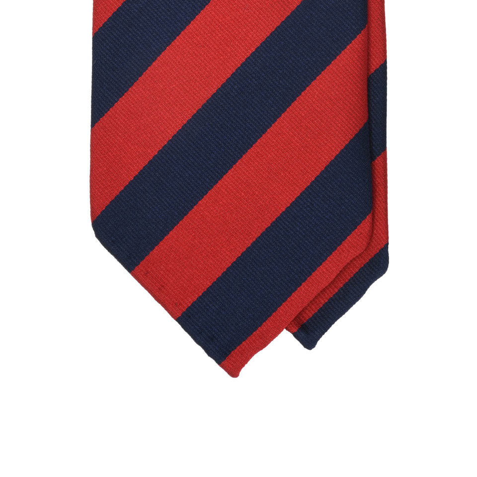 Amidé Hadelin | Regimental silk repp tie - navy/red_tip