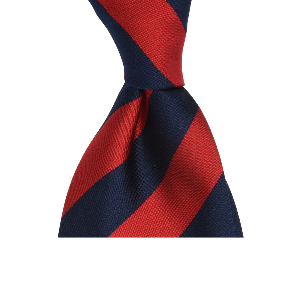 Amidé Hadelin | Regimental silk repp tie - navy/red_knot