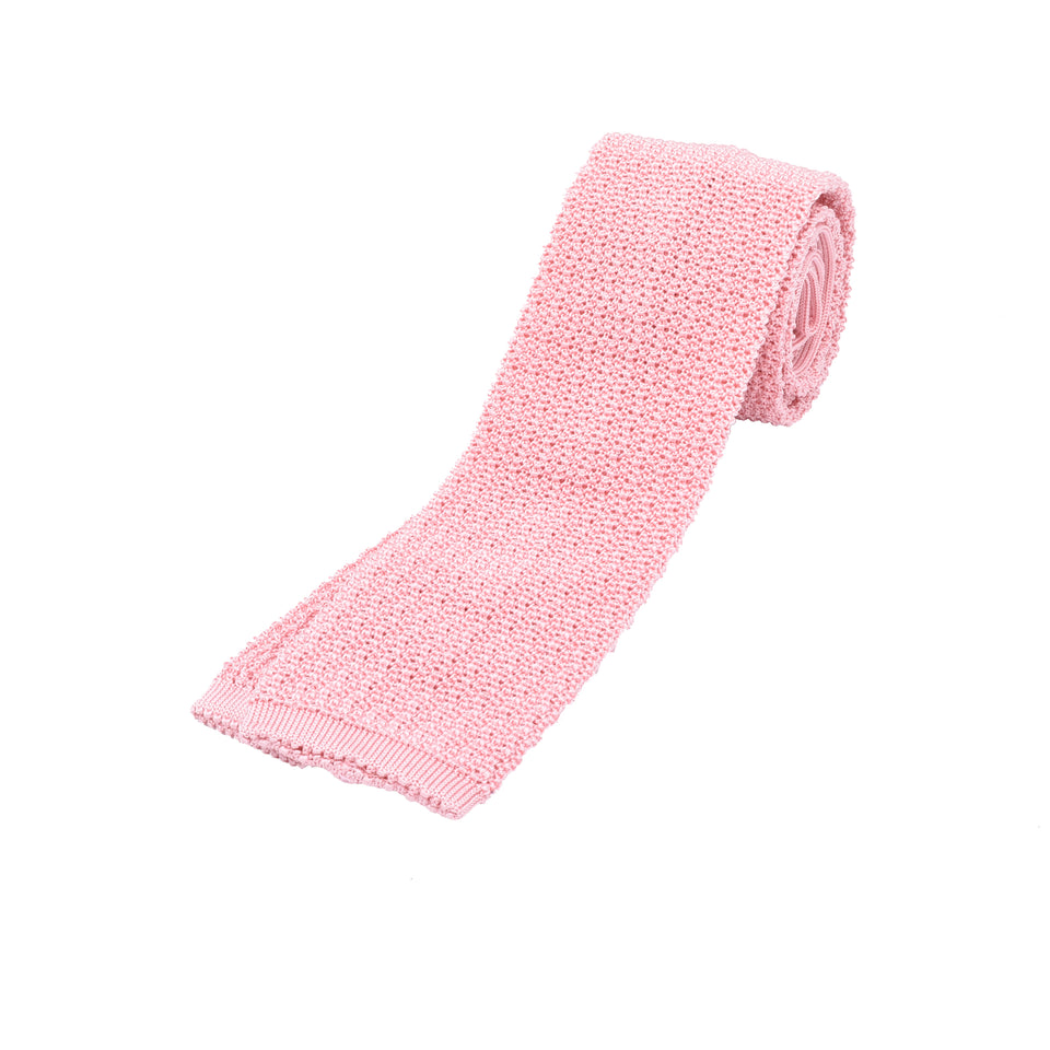 Orange Label | knit silk tie, pink_full