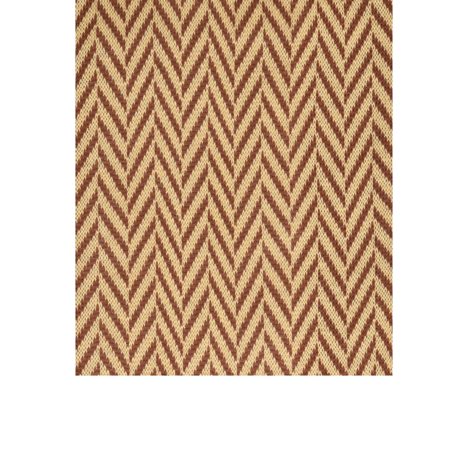 Amidé Hadelin | Short large herringbone cotton socks - beige/dark rust_pattern