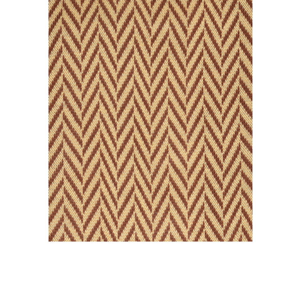 Amidé Hadelin | Knee high large herringbone cotton socks - beige/dark rust_pattern