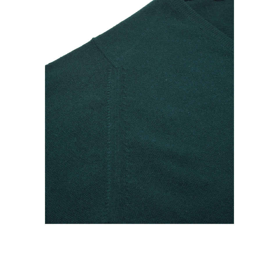 Amidé Hadelin | Super Geelong V-neck jumper - dark green_shoulder