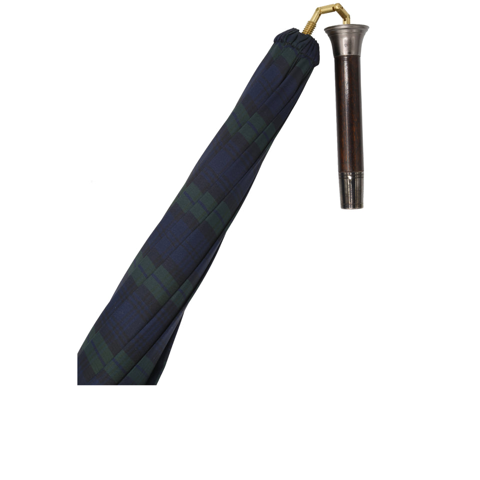 Amidé Hadelin | Scorched whangee foldable umbrella, Black Watch_folded tip