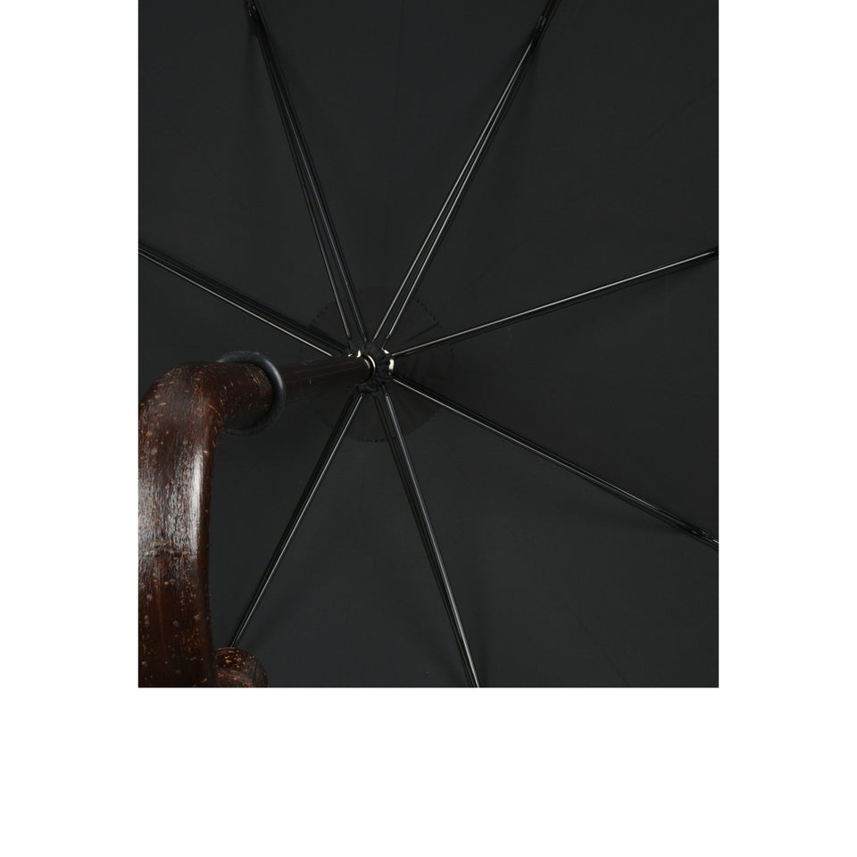 Amidé Hadelin | Bark chestnut solid stick umbrella, black_canopy
