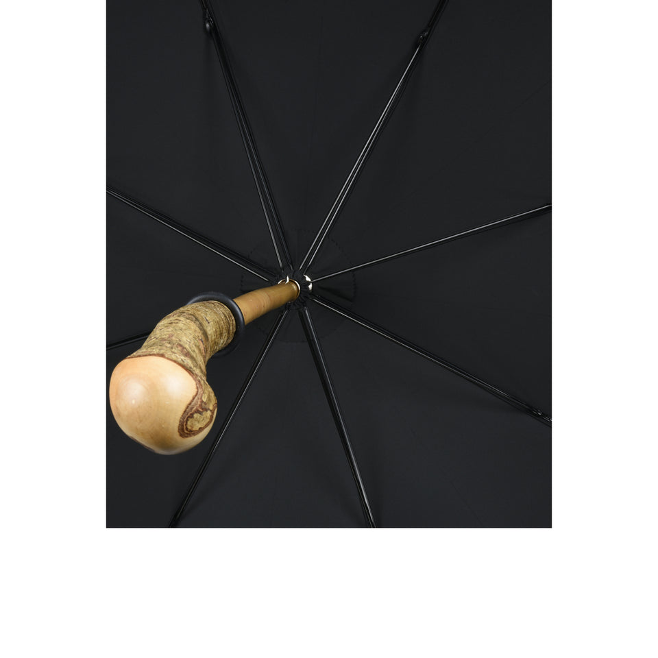 Amidé Hadelin | Hazelwood knob solid stick umbrella, black_canopy