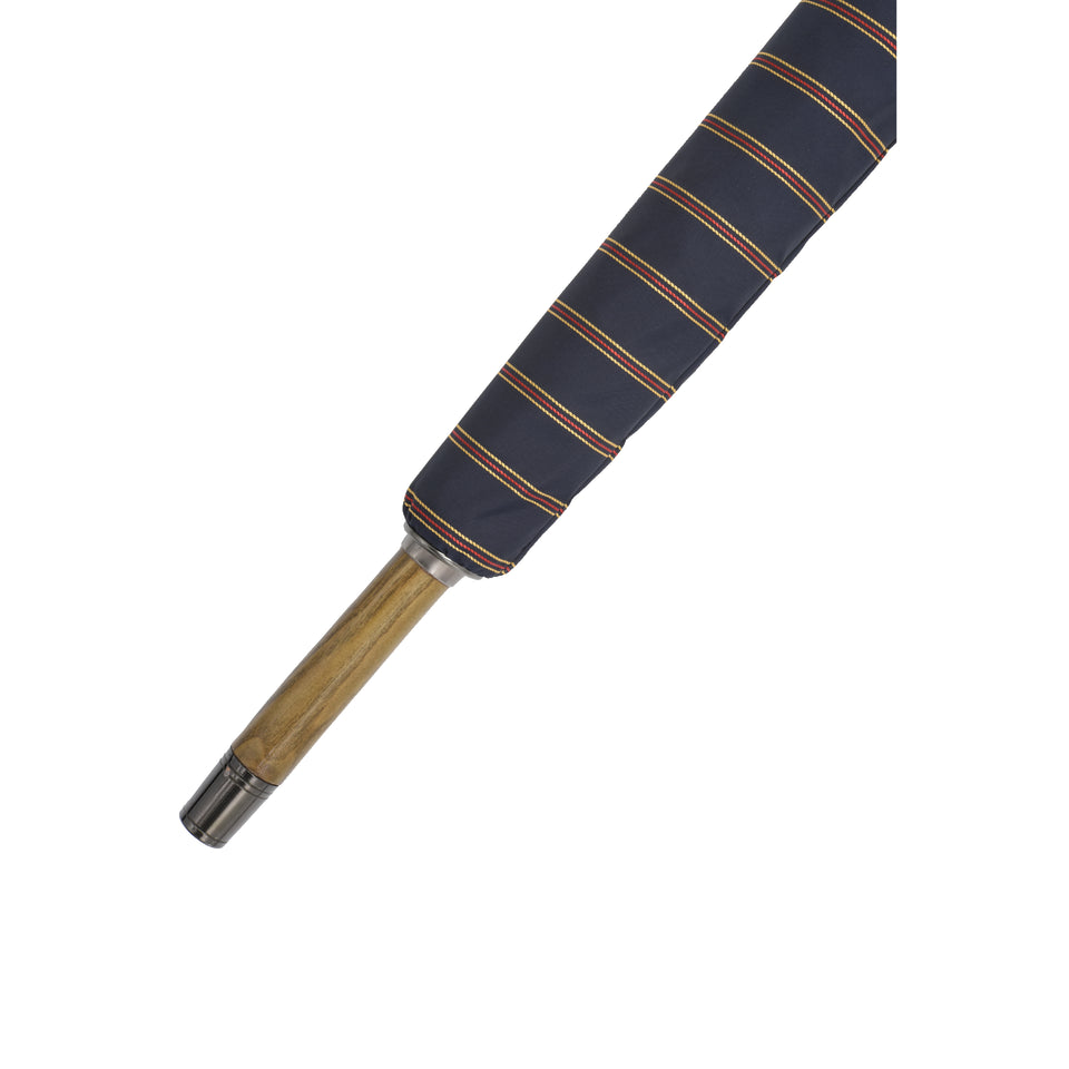 Amidé Hadelin | Ash knob solid stick umbrella, navy/yellow/red_tip