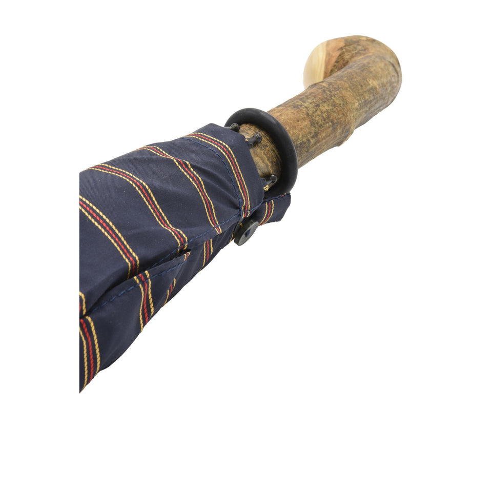 Amidé Hadelin | Ash knob solid stick umbrella, navy/yellow/red_handle detail