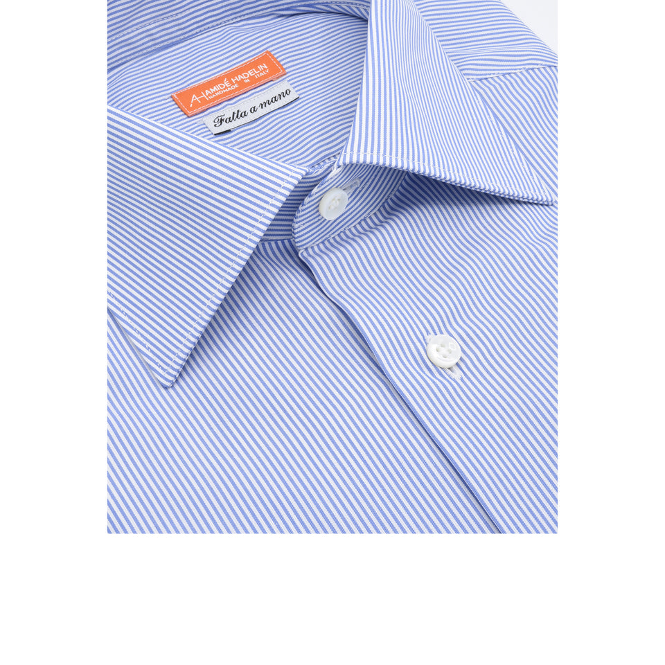 Orange Label fine bengal stripe shirt - blue_collar