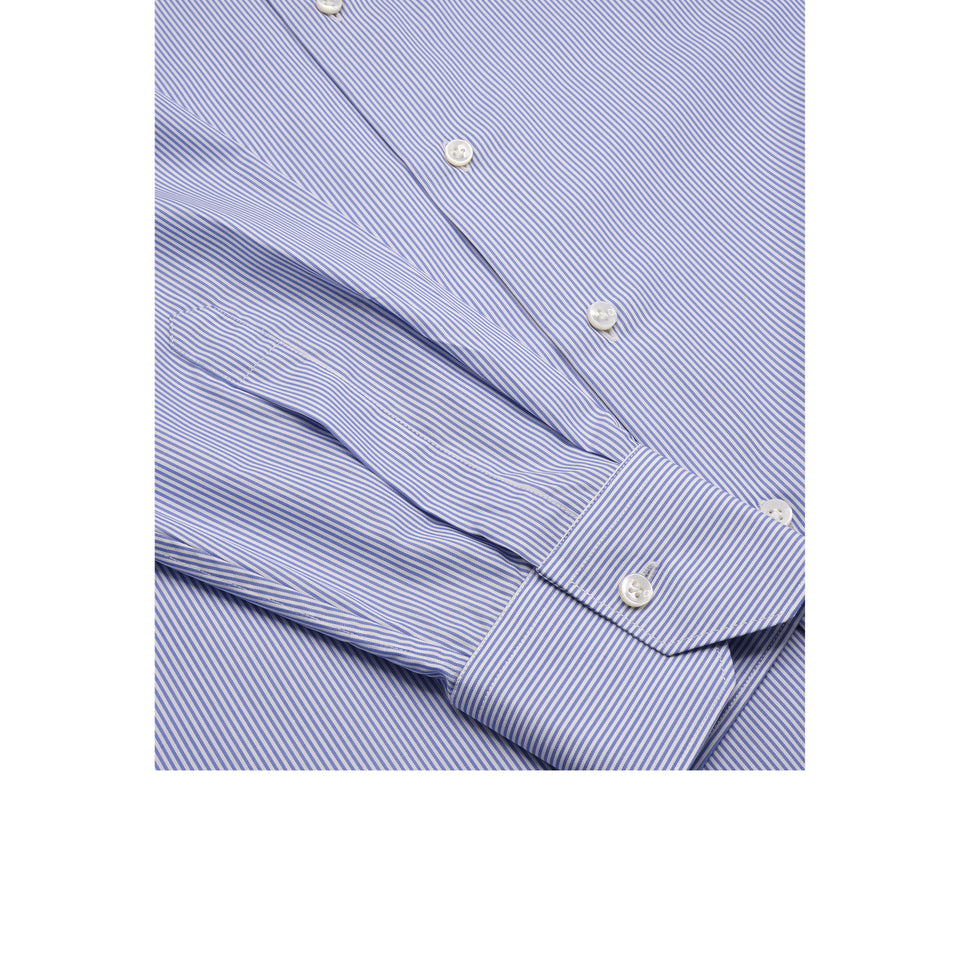 Orange Label fine bengal stripe shirt - blue_wrist