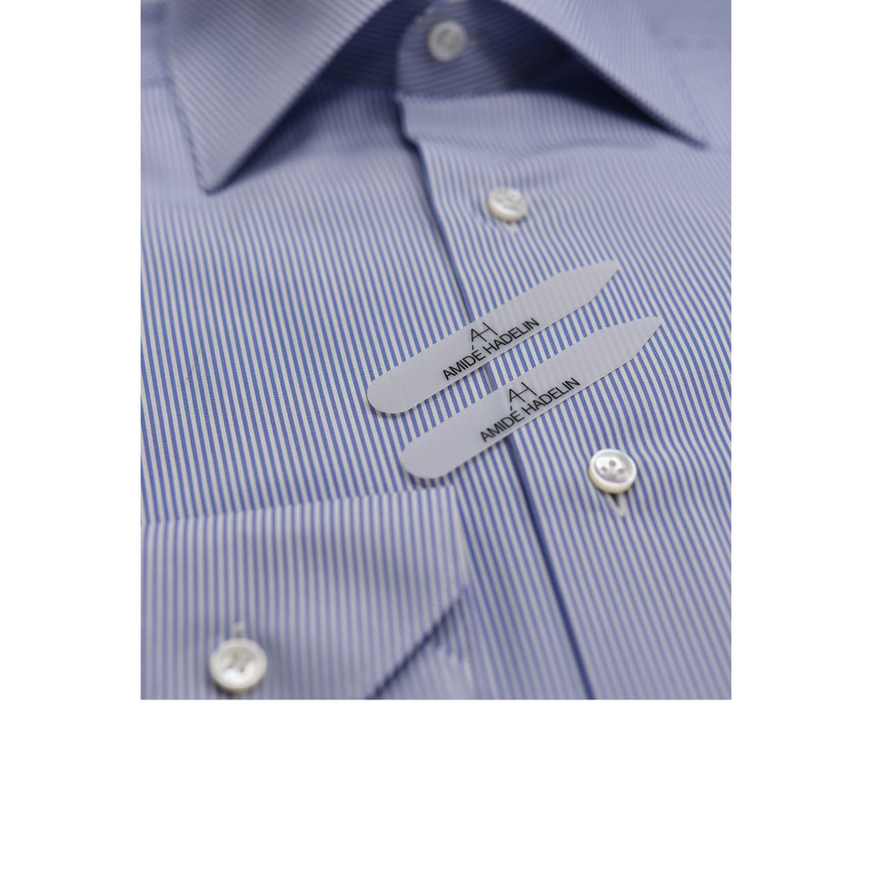 Orange Label fine bengal stripe shirt - blue_collar stays