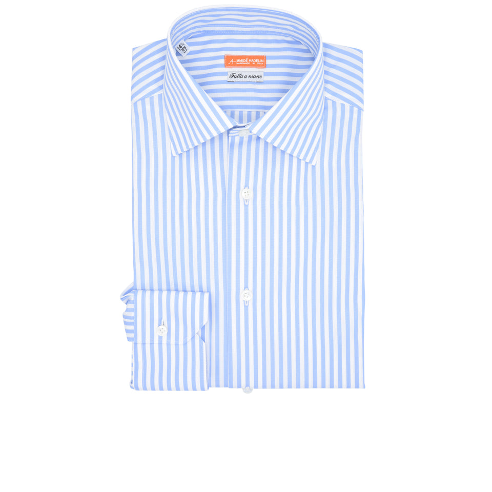 Orange Label medium bengal stripe shirt - blue_folded