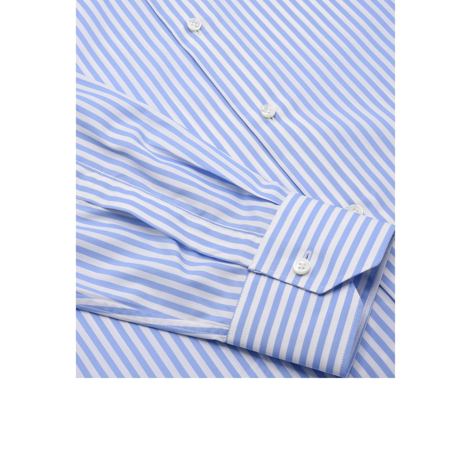 Orange Label medium bengal stripe shirt - blue_wrist