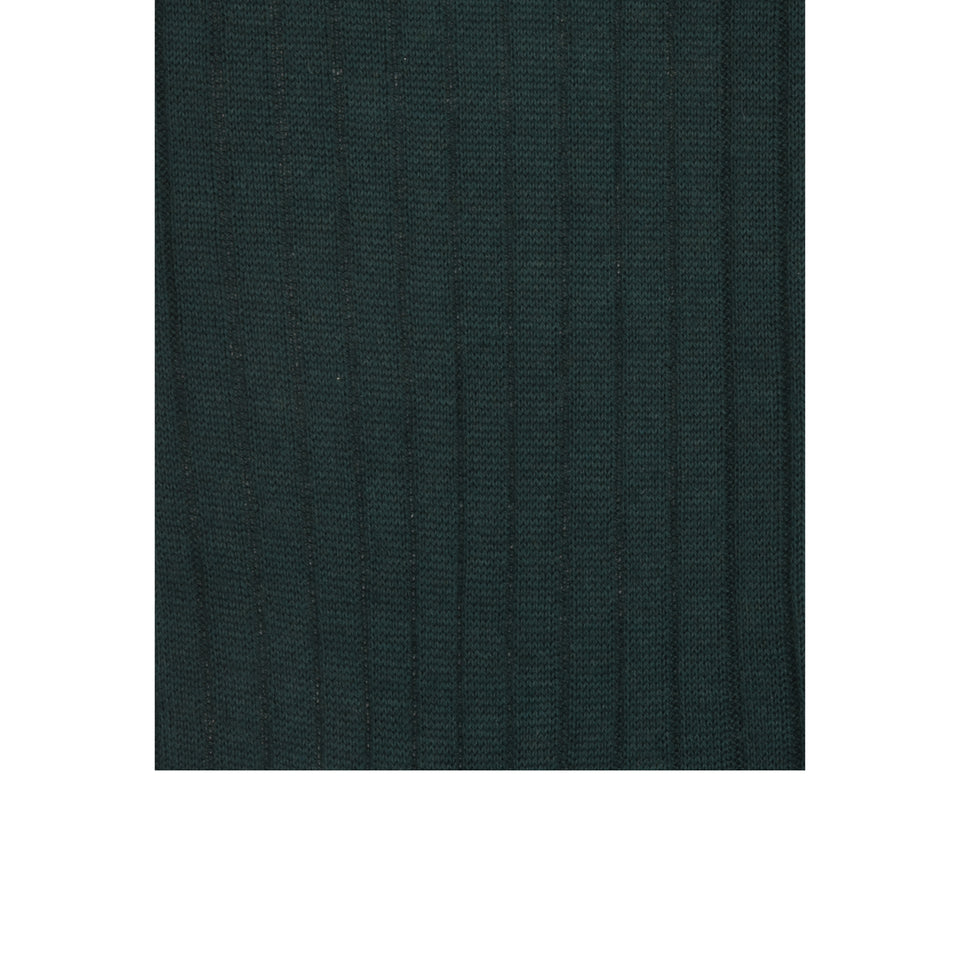 Amidé Hadelin | Knee high plain wool socks - dark green_pattern