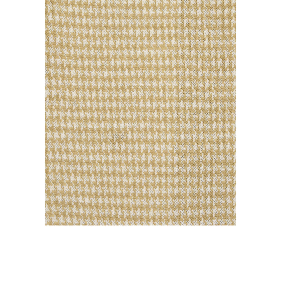 Amidé Hadelin | Knee high houndstooth wool socks - camel/cream_pattern
