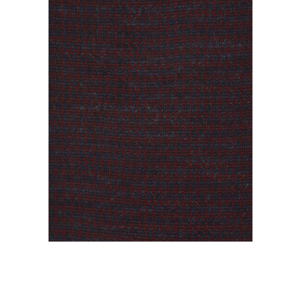 Amidé Hadelin | Knee high houndstooth wool socks - burgundy/denim_pattern