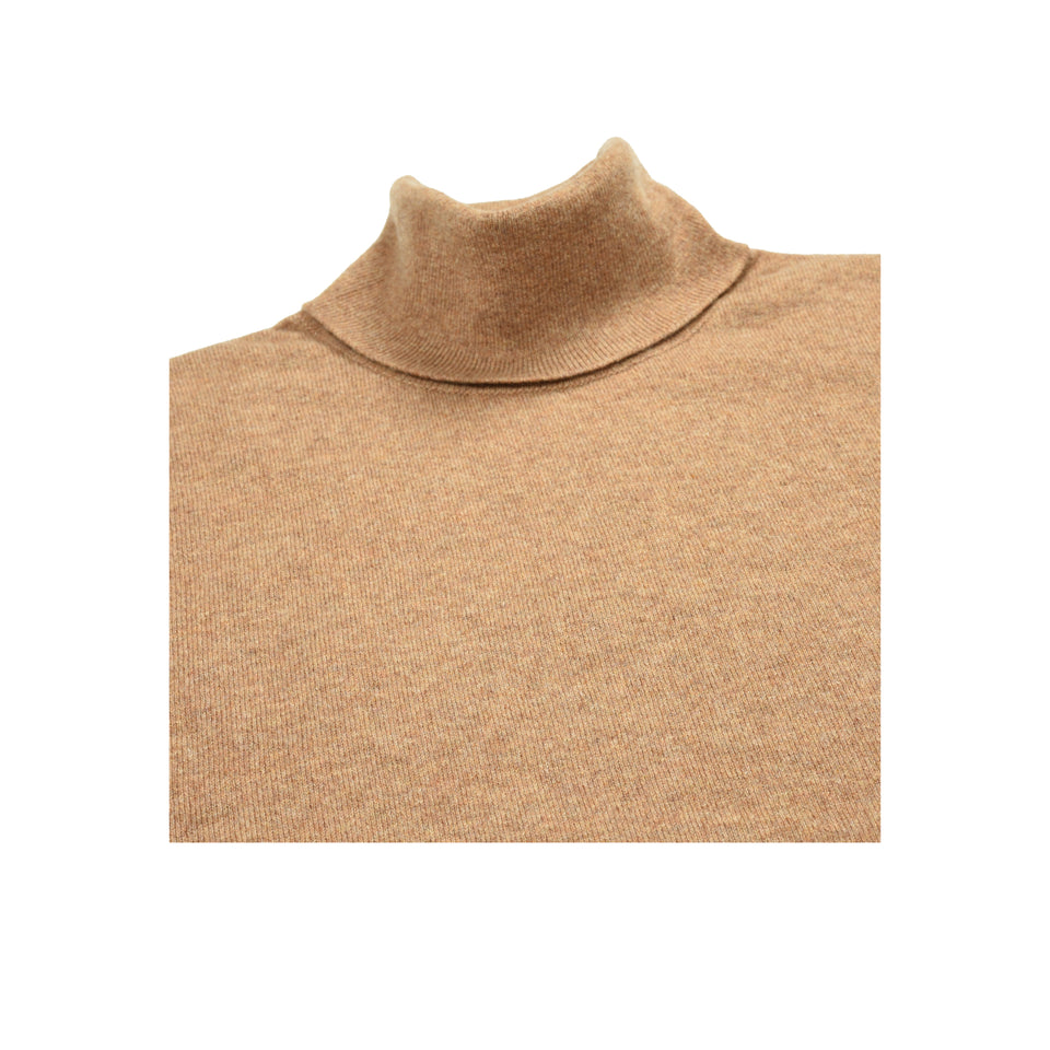 Amidé Hadelin | Cashmere roll neck jumper - light brown_roll