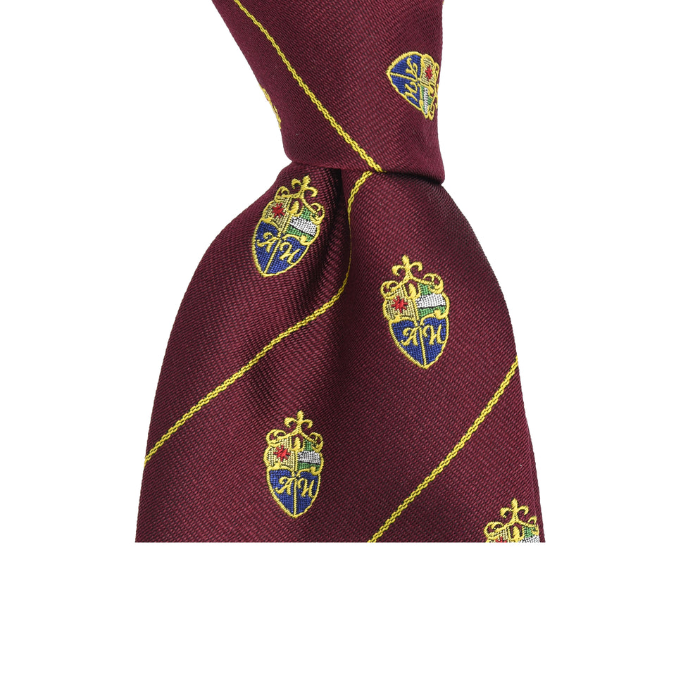 Amidé Hadelin | Amidé Hadelin crested silk tie, Handmade in Italy - burgundy_knot