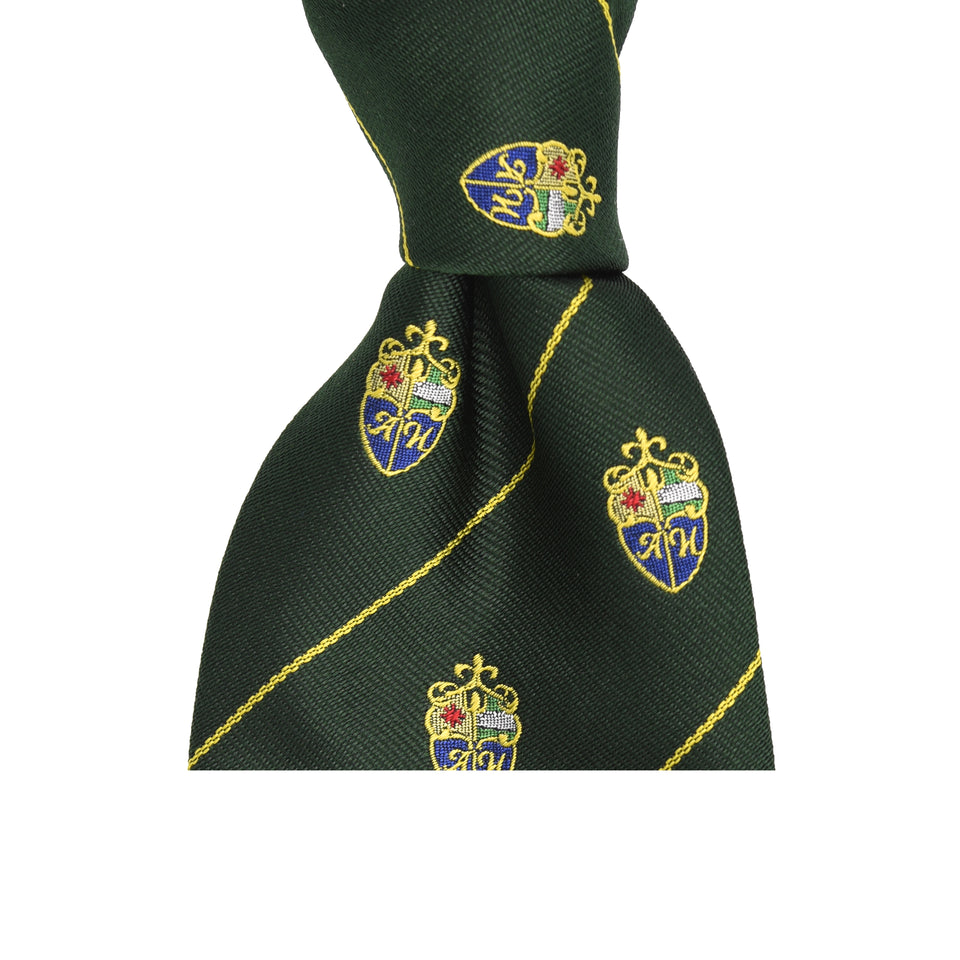 Amidé Hadelin | Amidé Hadelin crested silk tie, Handmade in Italy - green_knot