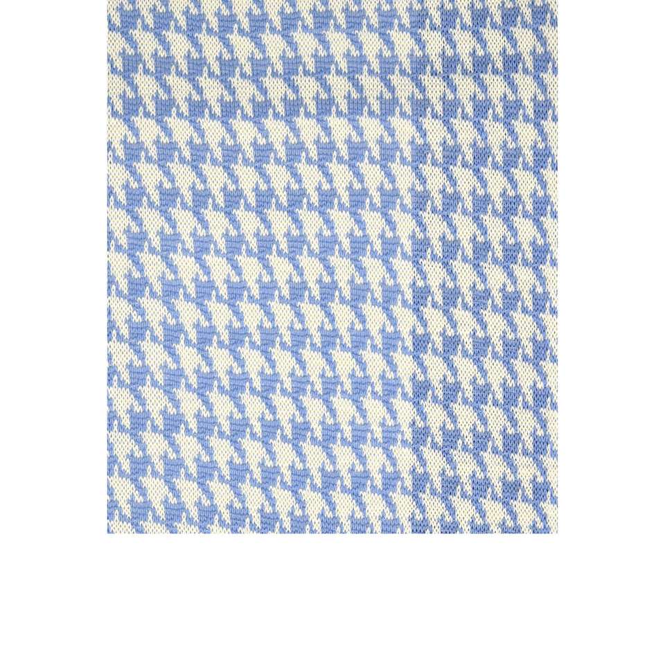 Amidé Hadelin | Knee high large herringbone cotton socks - blue/light grey_pattern