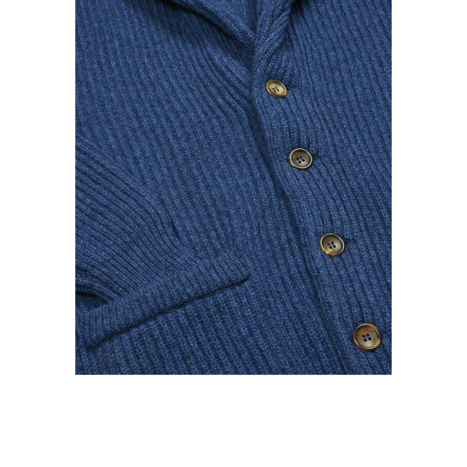 Amidé Hadelin | Geelong shawl collar cardigan - blue_buttons