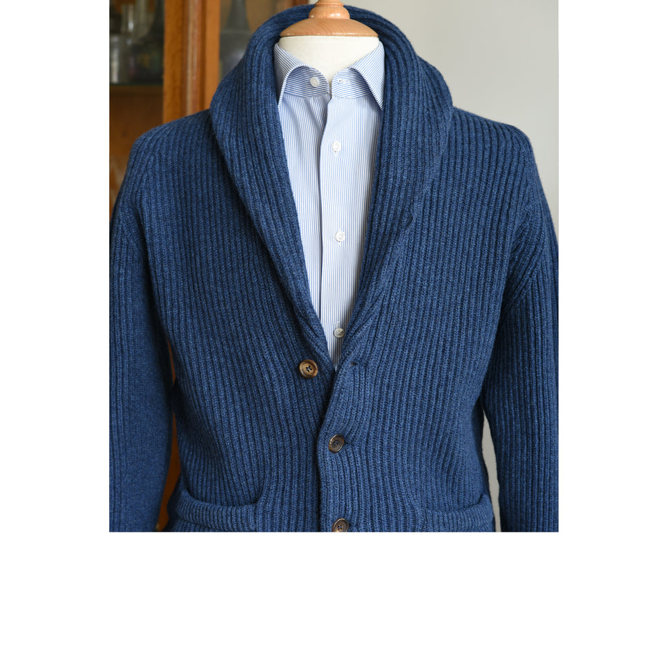 Amidé Hadelin | Geelong shawl collar cardigan - blue_styled
