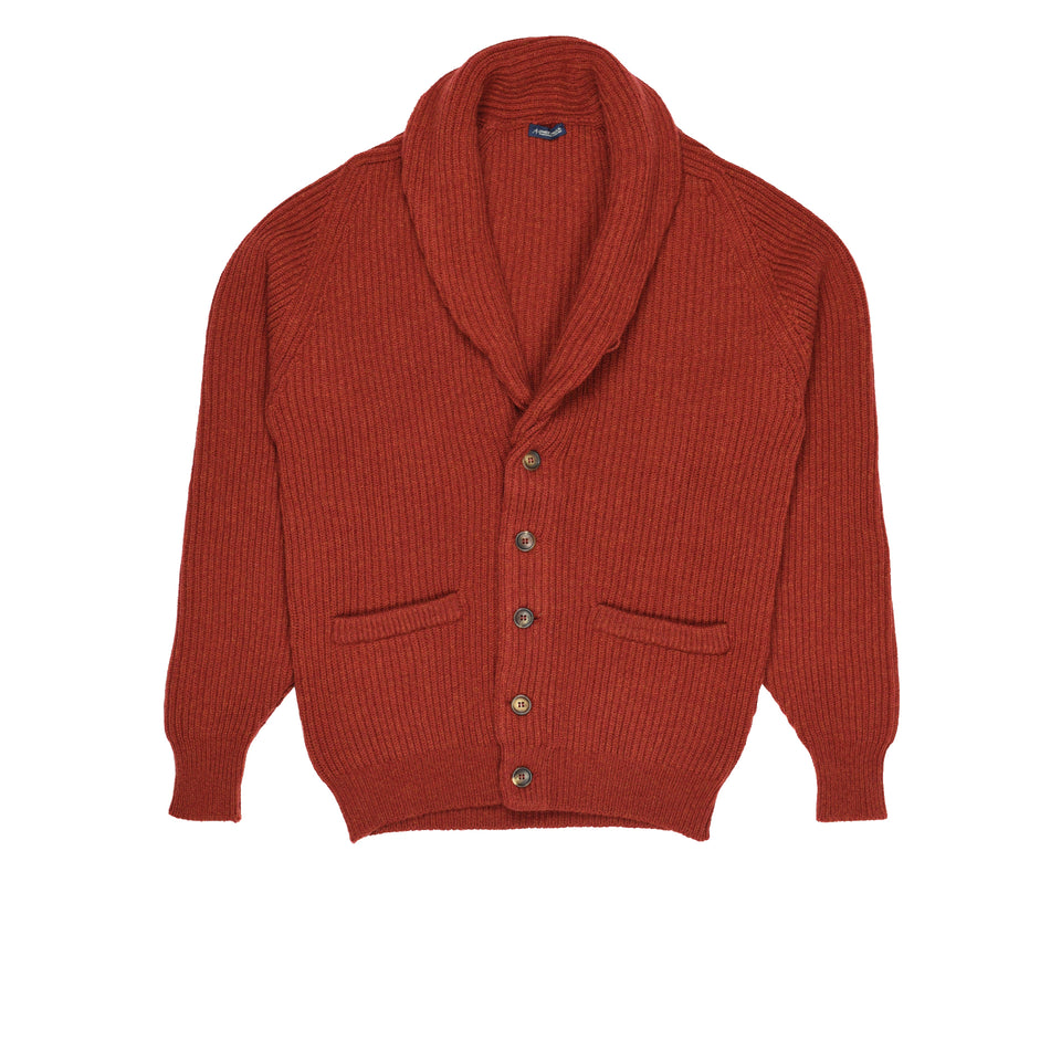 Amidé Hadelin | Geelong shawl collar cardigan - rust_full