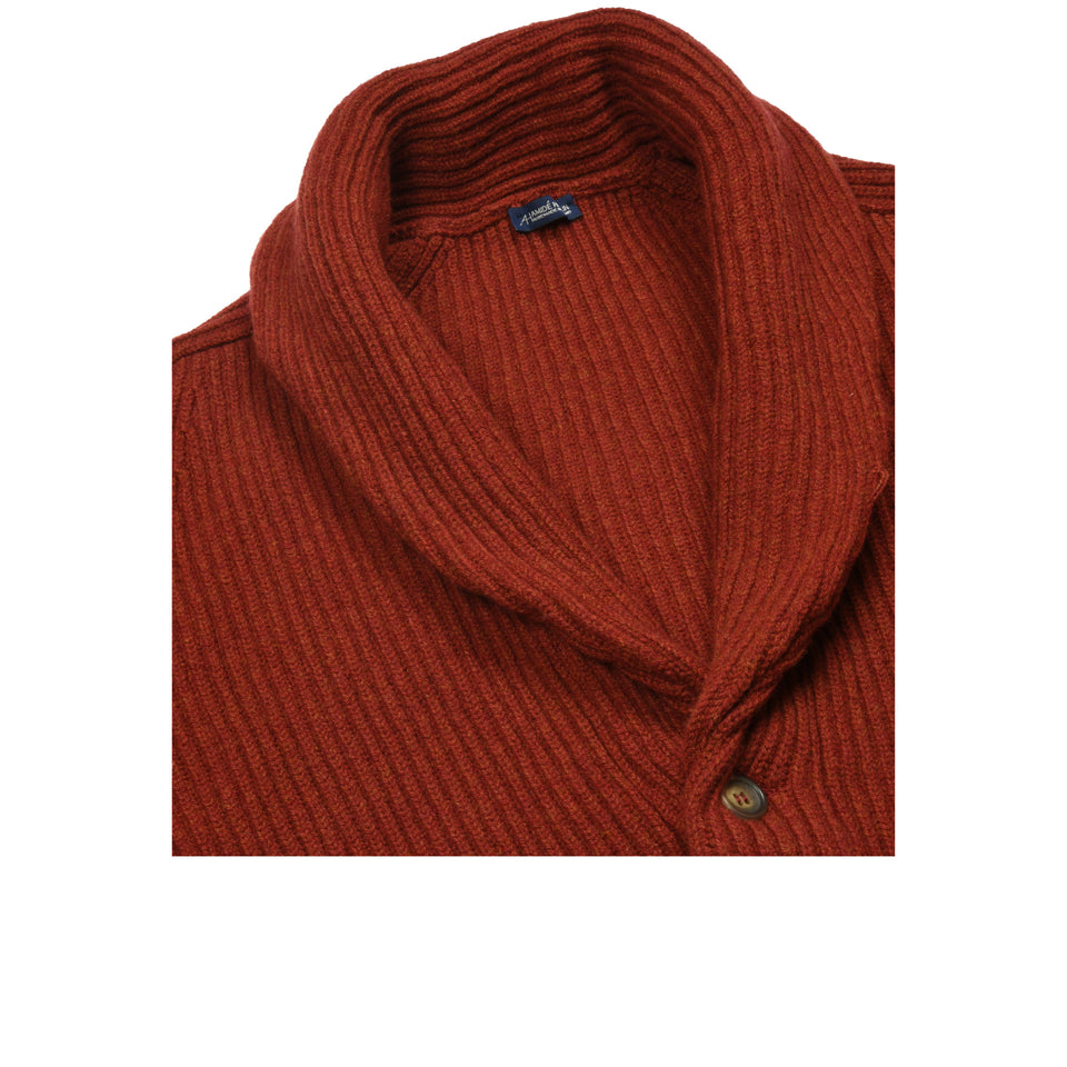 Amidé Hadelin | Geelong shawl collar cardigan - rust_collar