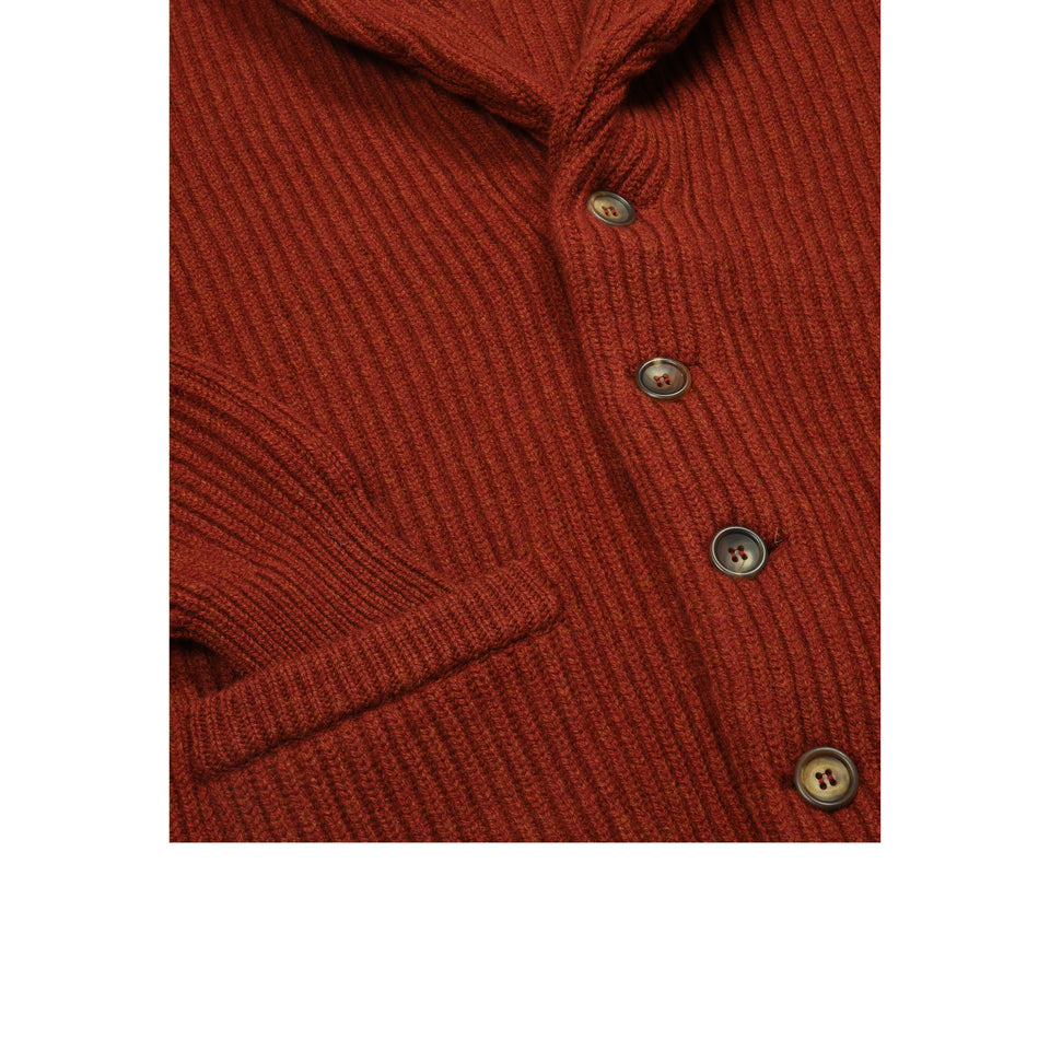 Amidé Hadelin | Geelong shawl collar cardigan - rust_buttons