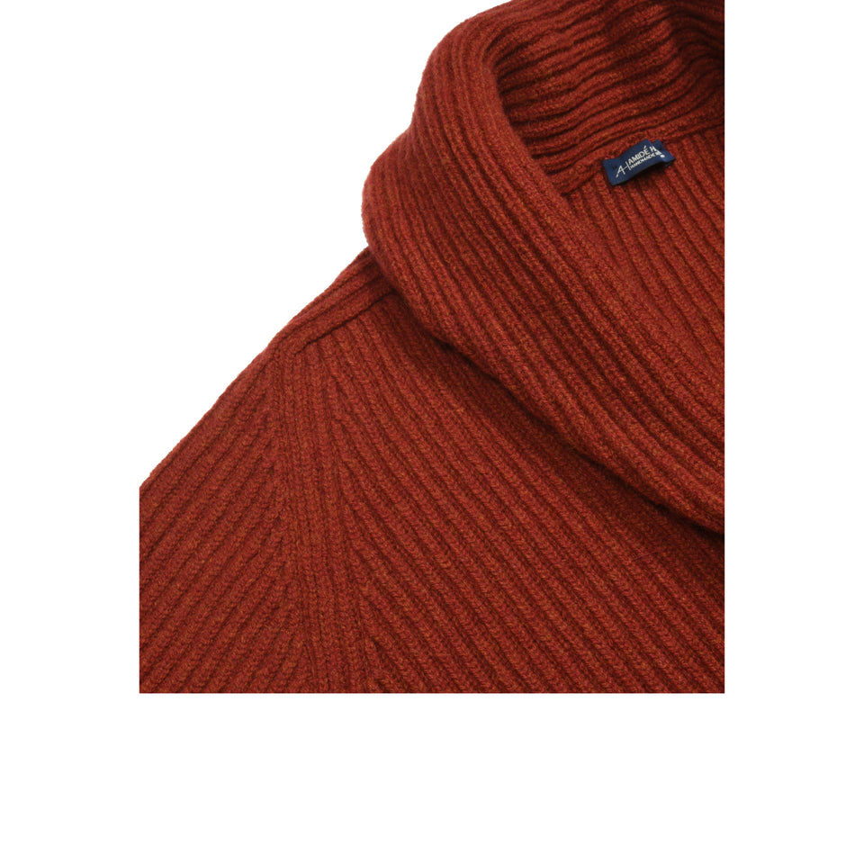 Amidé Hadelin | Geelong shawl collar cardigan - rust_shoulder