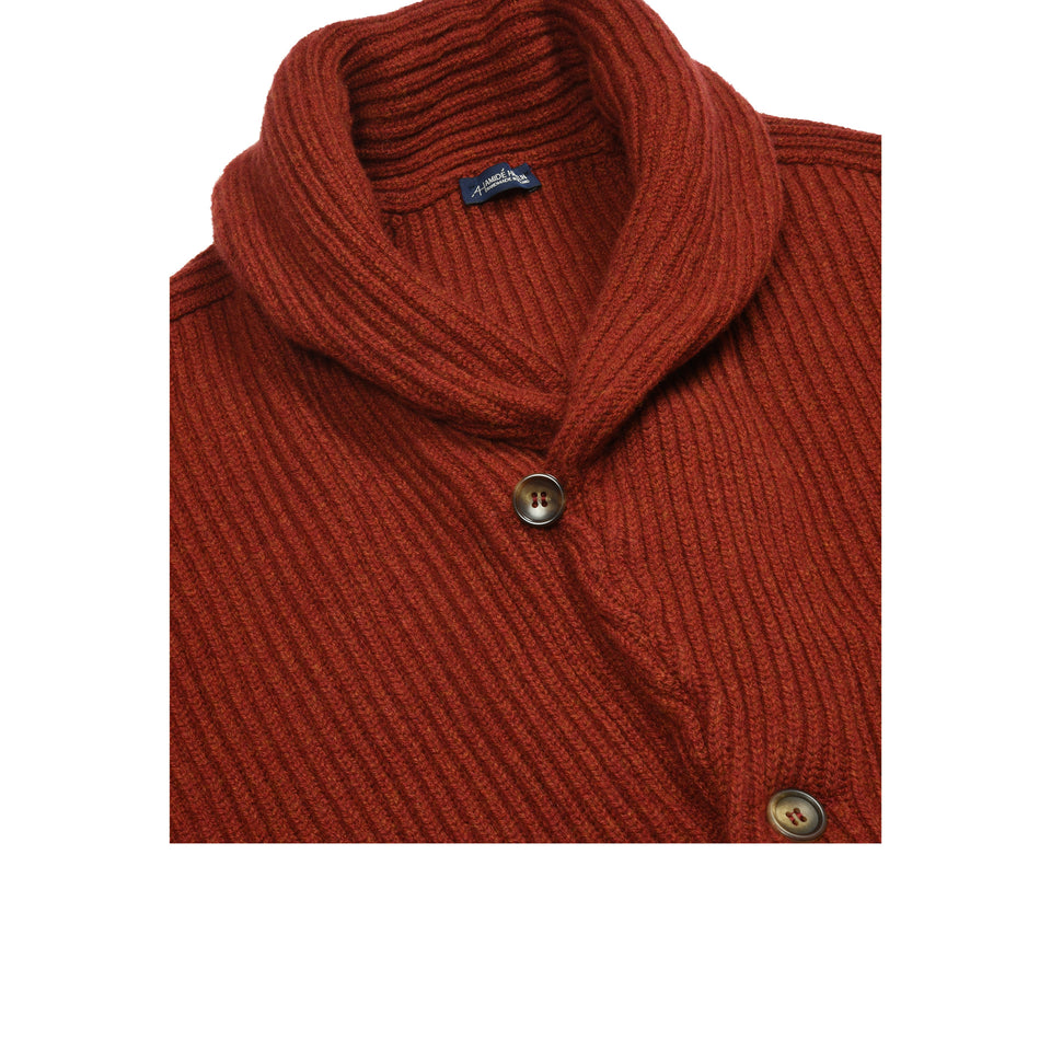 Amidé Hadelin | Geelong shawl collar cardigan - rust_collar button