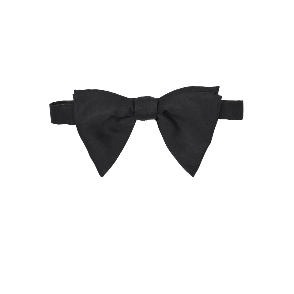 Orange Label | Large self-tie silk bow tie, black_full