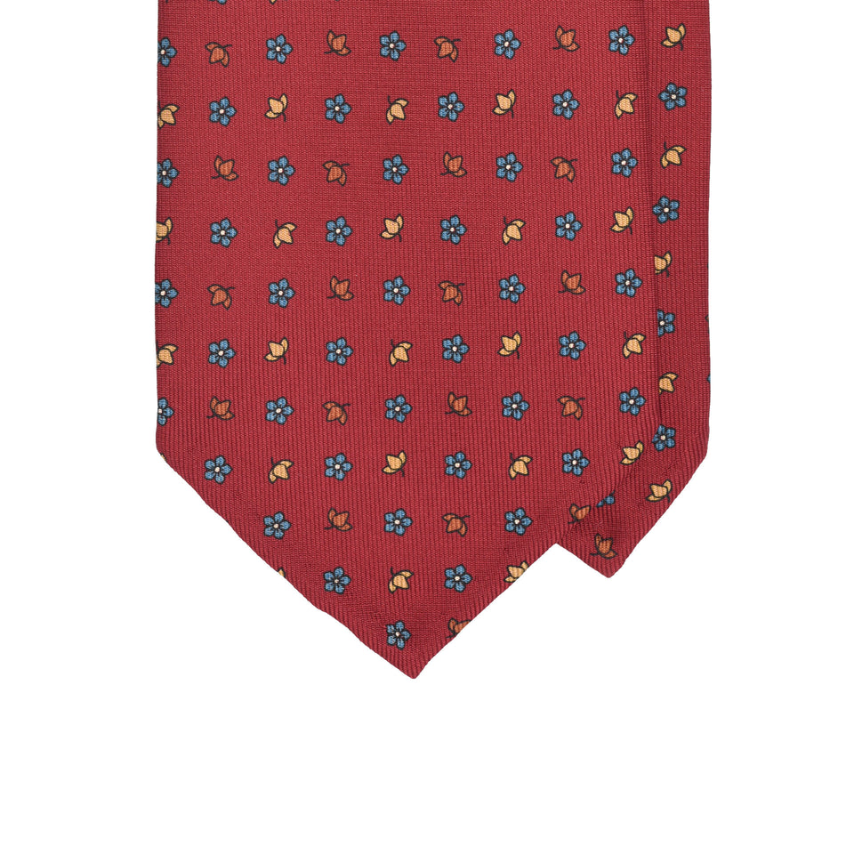Amidé Hadelin | Handprinted silk tie untipped, red_tip