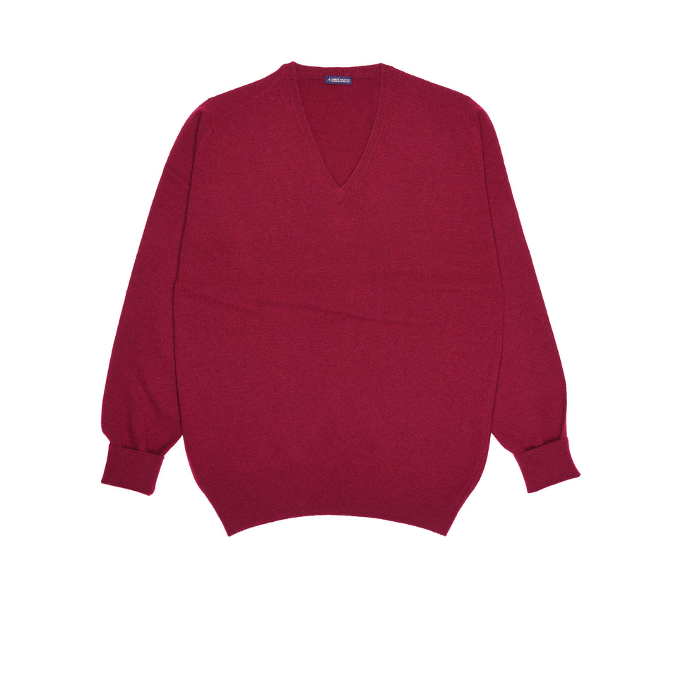 Amidé Hadelin | Super Geelong V-neck jumper - claret_full