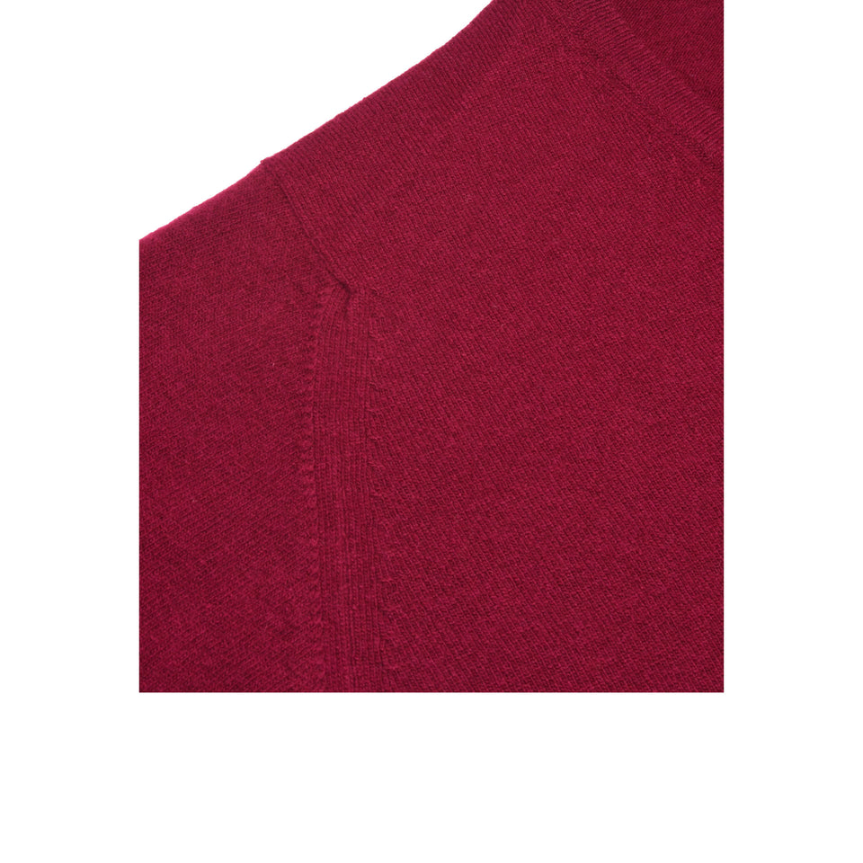 Amidé Hadelin | Super Geelong V-neck jumper - claret_shoulder