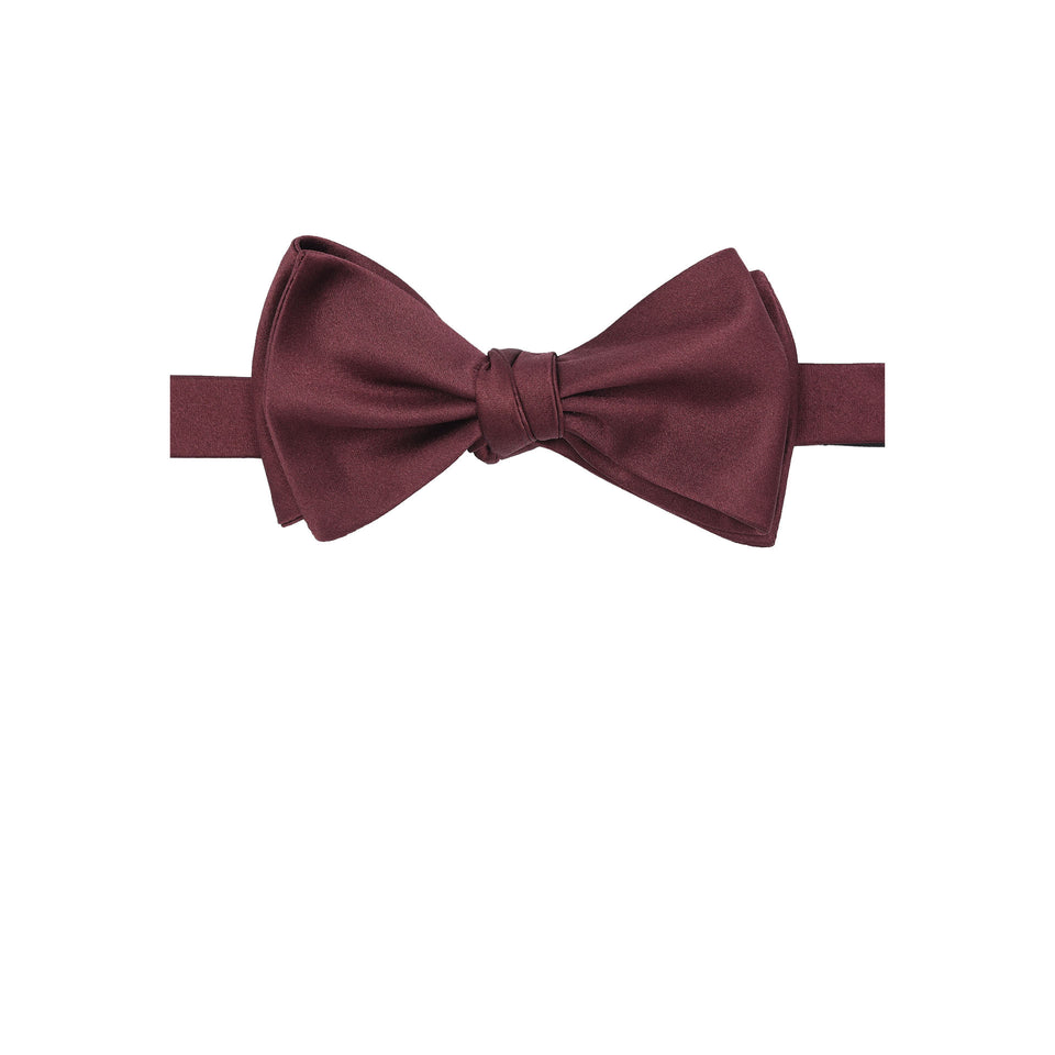 Amidé Hadelin  | Large self tie silk bow tie, burgundy_full