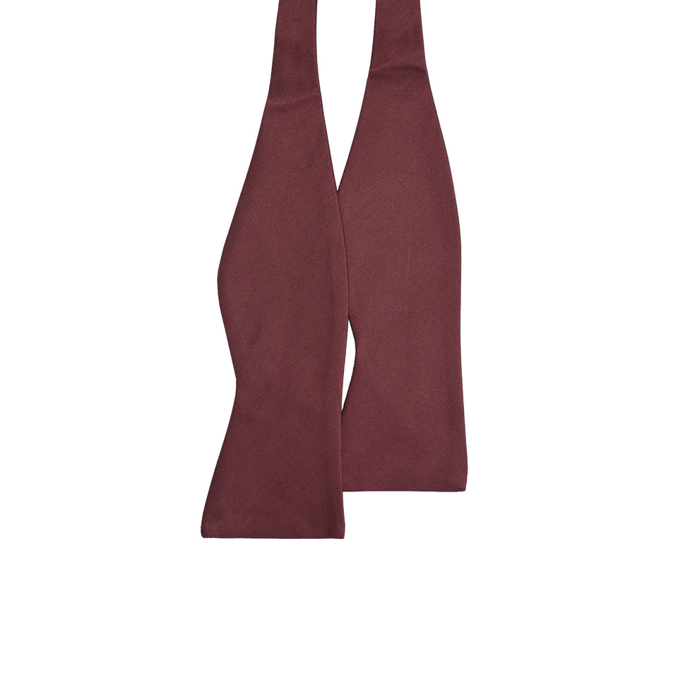 Amidé Hadelin  | Large self tie silk bow tie, burgundy_flat