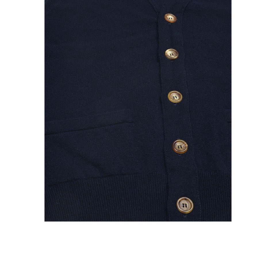 Super Geelong sleeveless cardigan - navy_buttons